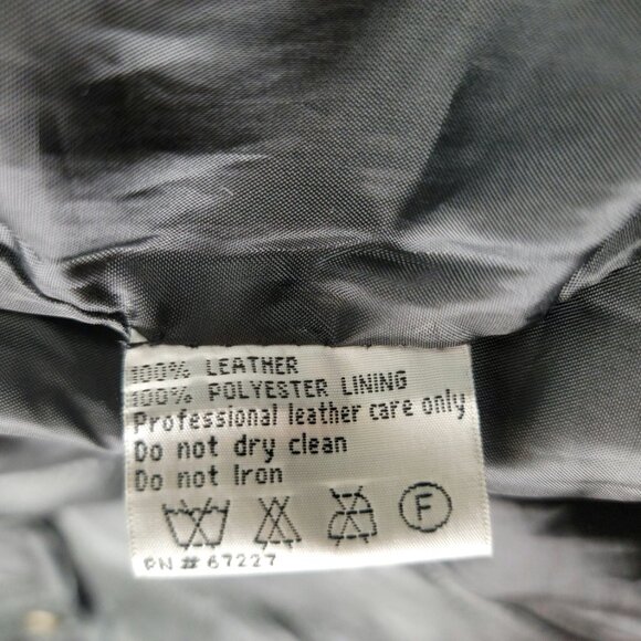 Leather & Soul jacket leather patchwork pockets snaps elastic waist size Med blk - Picture 12 of 14